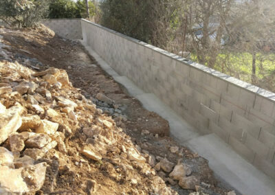 Réalisation d’un mur de soutènement